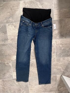 GAP Dark Blue Maternity Boyfriend Jeans with Black Belly Panel
